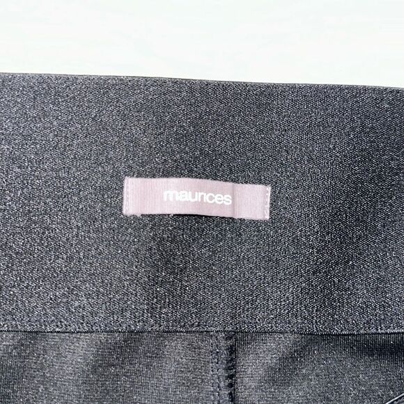 maurices M Black Fitted Elasticized High Waistband Velvet Polka Dot Pencil Skirt - Picture 8 of 11